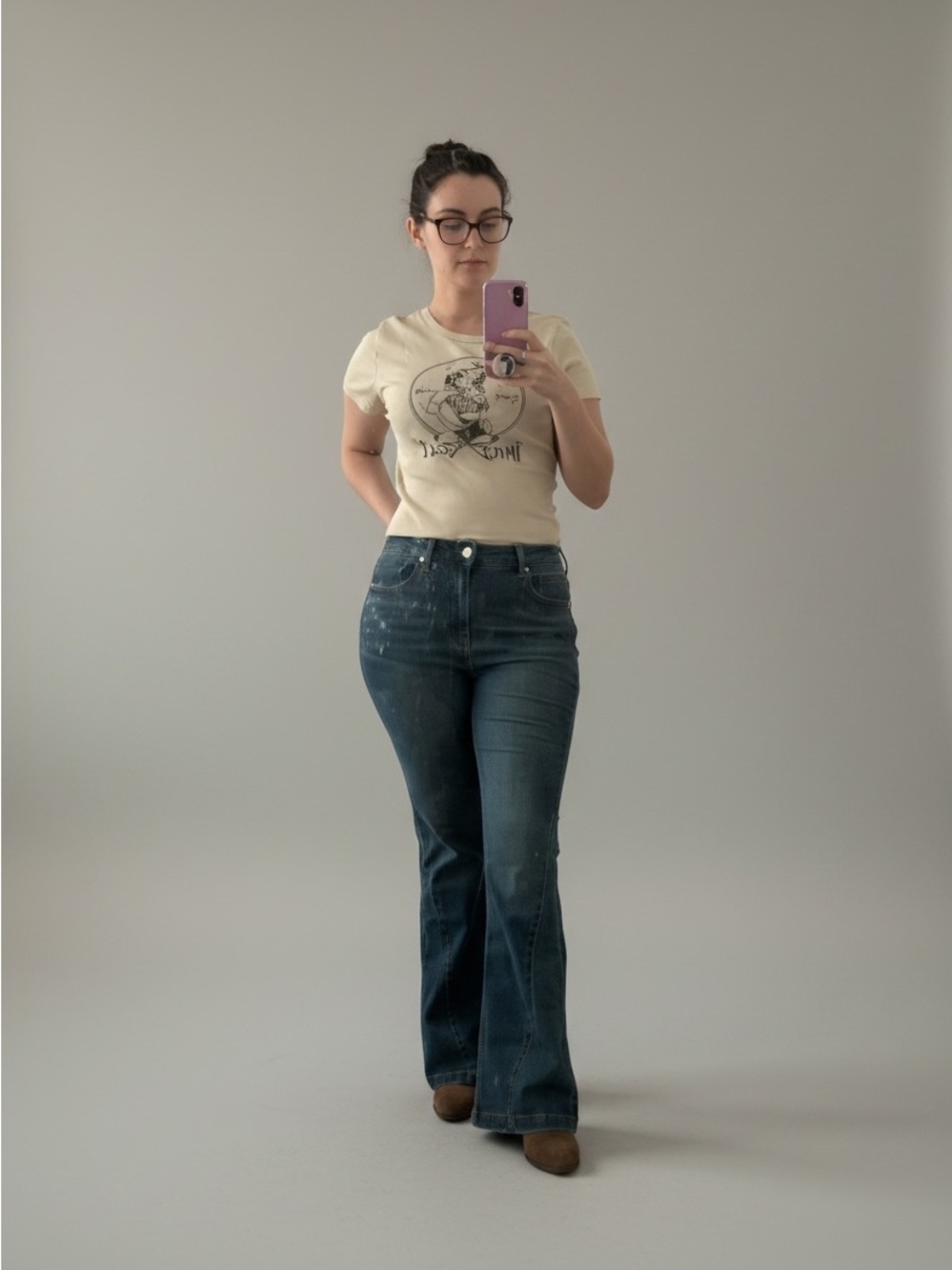 High-Rise curvy Dark Blue Flared indigoJeans